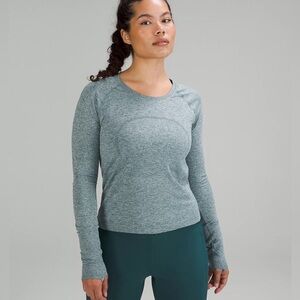 Swiftly Long Sleeve Race Length in Green Jasper